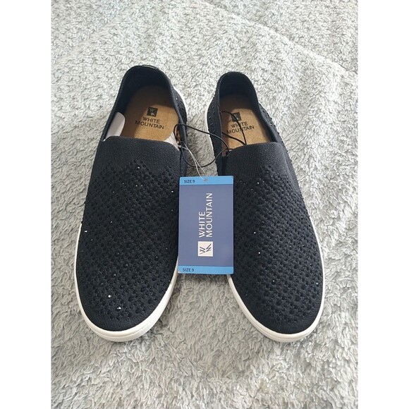 White Mountain Bling Slip On Sneaker Black 9 Nwt - Picture 1 of 11